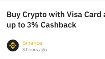 Now You Can Earn 3% Cashback For Buying Crypto With Cash On Binance.