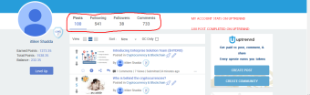 My Uptrennd Account Stats After 2 Month-100 Posts Completed-On Level 7