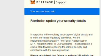 Неlр uѕ рrеvеnt уоur wаllеt fоrm ѕuѕреnѕіоn - Metamask phishing email