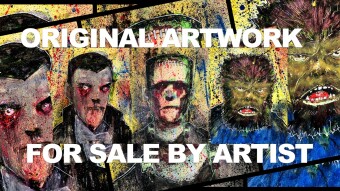 Movie Monster Triptych Paintings for Sale