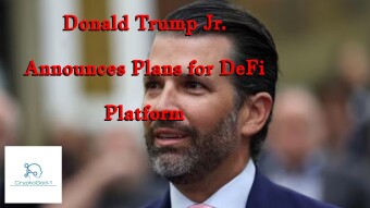 Donald Trump Jr. Announces Plans for DeFi Platform