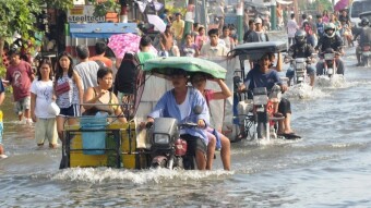 Large typhoon in the Philippines - extensive flooding in a number of provinces