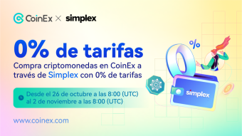 Compra criptomonedas sin comisiones: ¡La promoción conjunta de CoinEx y Simplex ya está en marcha!