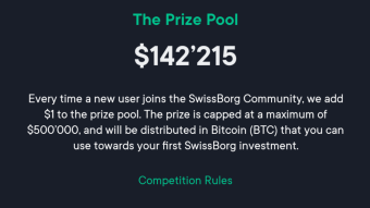 Win bitcoin and unlock badges to get SwissBorg