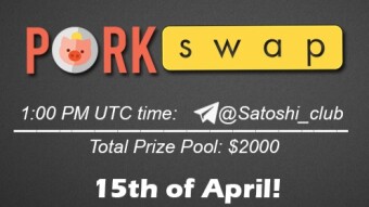 Join the AMA of Satoshi Club x PorkSwap. Rewards: 2000 USDT, April 15th.