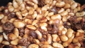 Foodbook #446 giant beans with sausages
