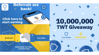 10,000,000 Trust Wallet Token (TWT) Giveaway! To celebrate the 2nd anniversary of Binance x TrustWalletApp