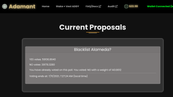 The Polygon Report  - ADAMANT calls for vote to blacklist largest address ALAMEDA - 07-10-2021