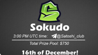 Join the AMA of Satoshi Club x Sokudo. Rewards: 750 USDT, December 16th.