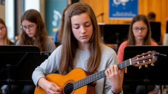 Music lessons in a typical American school