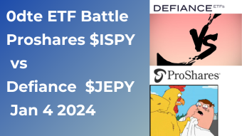 Clash of the 0dte ETF Titans: Proshares ISPY vs Defiance JEPY Jan 4 2024