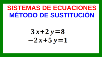 Sistemas de Ecuaciones Lineales 2x2 Método de Sustitución Ejemplo 01