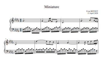 An Analysis of Evan Bennet's Improvised "Miniature" for Piano [Except, Work In Progress]