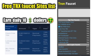 Free trx faucets list