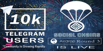 Social Chains (S) Airdrop Round 3 / Value: 8,000 S (~$8) / Tokens Per Referral: 3,000 S (~$3) /
