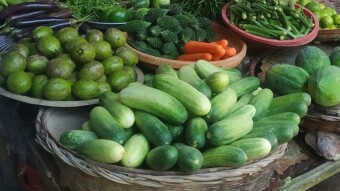 Photography while buying vegetables