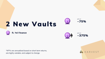 👑崭新的$YEL Vaults上线了