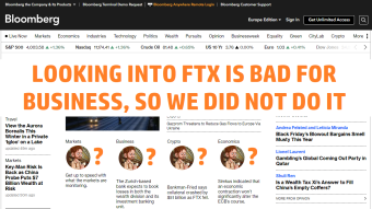 Bloomberg made aware of FTX in June, did nothing because it would be "bad for business"