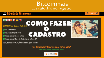 Como se Cadastrar no Bitcoinmais - Ganhe 121 Satoshis no Registro