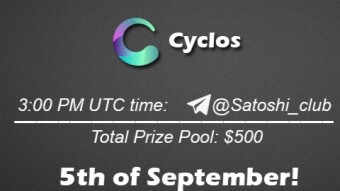 Join the AMA of Satoshi Club x Cyclos. Rewards: 500 USDT, September 5th.
