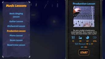 Rising Star Game - Doing Lessons - Is Skill Reward Gained Related To Your Instruments Cards?