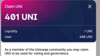 1200$ received from Uniswap with the launch of their new token UNI