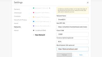 How to setup smartBCH Network on Metamask and SmartBCH-Coinflex Bridge