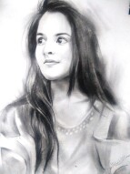 Making pencil sketch of a beautiful girl.