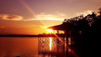 Nice sunrise and sunset from Nabucco Island