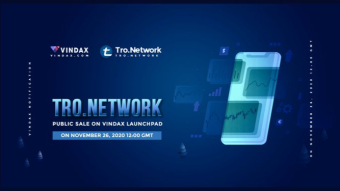 Tro Network (TRO) DeFi - Public Sale on VinDAX Exchange on November 26, 2020 12:00 GMT
