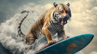 Predator Cats On Surfboards #1 - #4 | First Series on nftshowroom.com