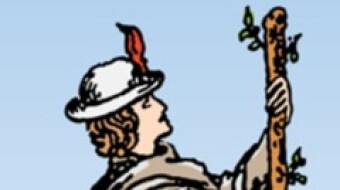 Moon in last quarter in Capricorn. Tomorrow's conjunction of Venus with Neptune in Pisces softening and Mercury retrograding from yesterday brings ancient links to our lives. Let's close what we left unfinished. The Page of Wands - 02/04/24