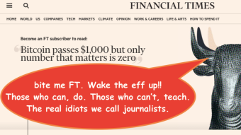 The FT is shilling for LaGuarde...the Financial Times loses the plot!  WHAT'S WITH THE HATE FOR BTC?  Plus - being blue - wall street profanity!!!