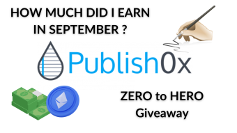 My Publish0x Earnings for September + Zero to Hero Giveaway