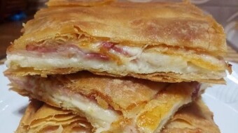 Foodbook #434 cheese and ham pie