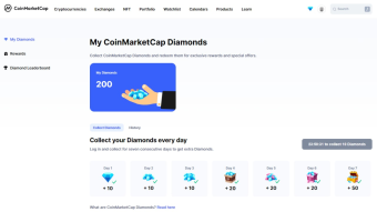 💎 Collect CoinMarketCap Diamonds Every Day & Redeem Them For Exclusive Rewards & Special Offers.