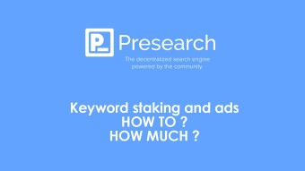 How to stake keywords on Presearch