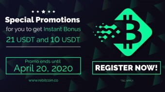 Rebitcoin - Get instantly 21 USDT for free - Airdrex
