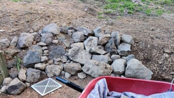 Slow Progress, but Progress! (Rock Walls, New Plants, and Improving Soil Drainage)