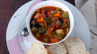 Vegetarian Treat with zucchini, pepper, circle and eggplant in Zanzibar