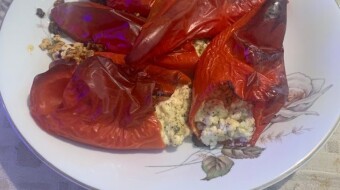 Foodbook #376 Stuffed Peppers with Feta and Pine Nuts