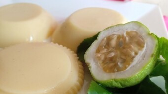Delicious passion fruit or passion fruit flan