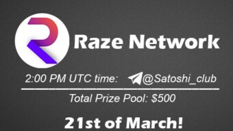 Join the AMA of Satoshi Club x Raze Network. Rewards: 500 USDT, March 21st.