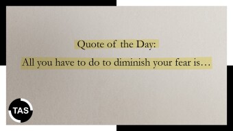 ✒️ Quote of the Day: All you have to do to diminish your fear is…