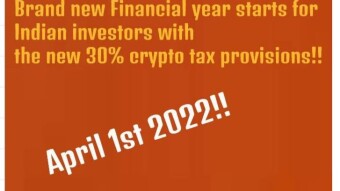 Brand new Financial year starts for Indian investors with the new 30% crypto tax provisions!!