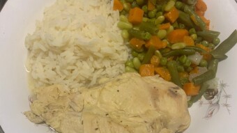 Foodbook #424 chicken with rice and vegetables