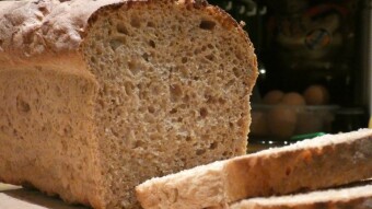 Homemade wheat-rye bread with sunflower seeds