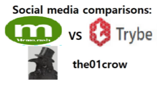 Social media comparisons: Memo.cash VS Trybe.one