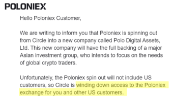 Poloniex is Shutting Down for U.S. Customers