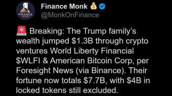 🚨 Trump Family’s Crypto Ventures Add $1.3 Billion to Their Fortune